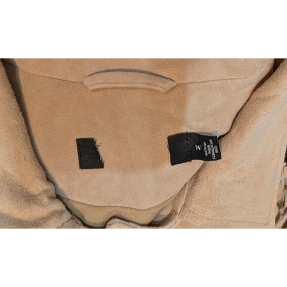 Lauren Ralph Lauren Womens Fringe Trim Goat Suede Jacket Western Beige 14 no tag - Picture 7 of 7